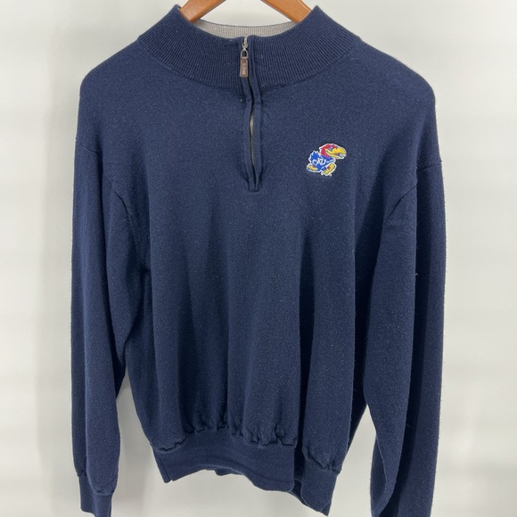 Peter Millar Other - PETER MILLAR PERTH QUARTER-ZIP PULLOVER KANSAS UNIVERSITY JAYHAWKS Boys Xxl Wool